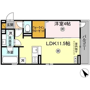 ラヴィエベル【202号室】の間取り