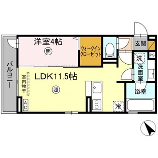 ラヴィエベル【203号室】の間取り