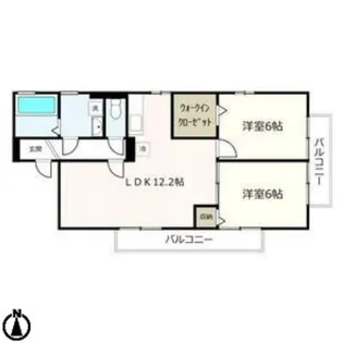 グランドゥ—ルスードA棟【2階】の間取り