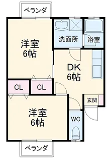 エスペランサオオイシ A【1階】の間取り