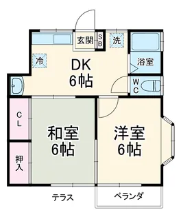 シイノハイツⅡ【1階】の間取り