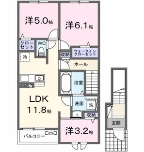 ヴィラ・フローラ ノース【2階】の間取り