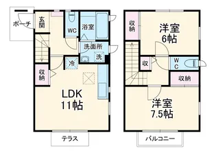 ボン ヴィラージュ ミキ D【1階】の間取り