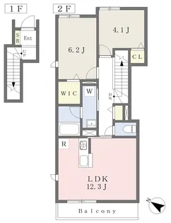 CLAIRE【201号室】の間取り