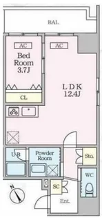 シャントロワ曙橋【7階】の間取り