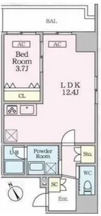 シャントロワ曙橋【8階】の間取り