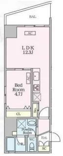 シャントロワ曙橋【9階】の間取り