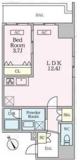 シャントロワ曙橋【9階】の間取り