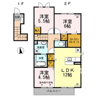 ルミエール ド エスポワールⅡ【02010号室】の間取り