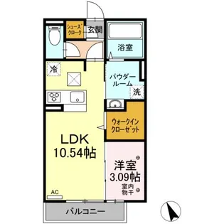 エリタージュ朝倉 North【1階】の間取り