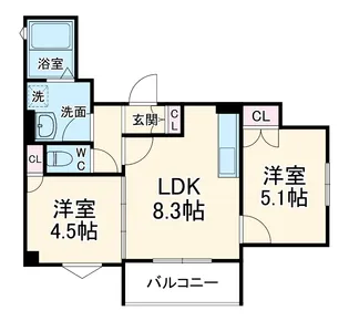 ラモーナ焼野【104号室】の間取り