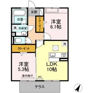リヴェール【102号室】の間取り