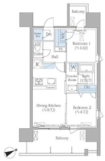 PRIME SQUAREⅢ【7階】の間取り