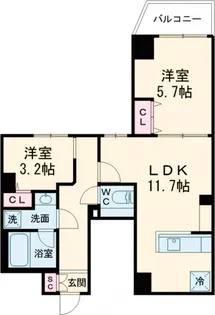 グランカーサ西葛西【6階】の間取り