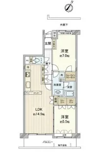 リーベスト本牧三渓園【403号室】の間取り