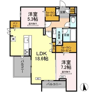 Grand View KAI【203号室】の間取り