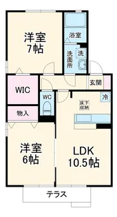 グランメールB【1階】の間取り