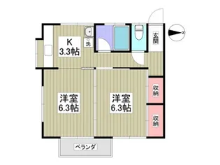 第1あそうコーポ【201号室】の間取り