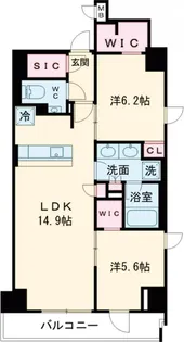 ザ・パークハビオ神楽坂レジデンスSouth【1階】の間取り