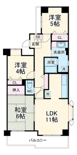 クレセントコート津田沼【6階】の間取り