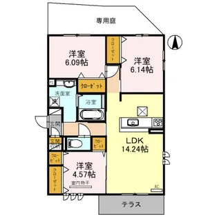 レジデンス椿【1階】の間取り