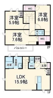ホワイトぺルテ【1階】の間取り
