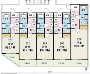 リーラ東川口【201号室】の間取り