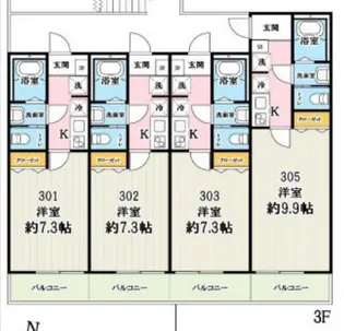 リーラ東川口【302号室】の間取り