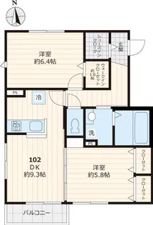 フィカーサ西東京 A棟【2階】の間取り