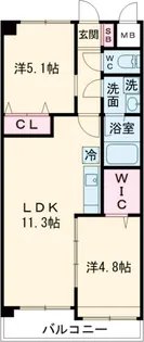 シナーラ上野毛【4階】の間取り