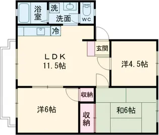 ファミリーハイツカワイB【202号室】の間取り