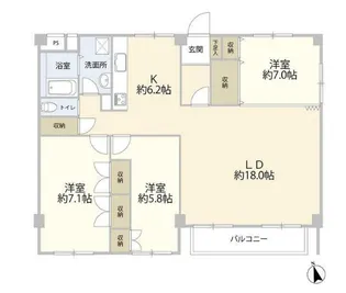 検見川ラインハイム【4階】の間取り