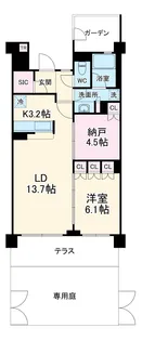 ブローテ大倉山【106号室】の間取り