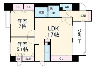 アドバンテージ天神橋【304号室】の間取り