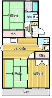 ウエストブリッジ【4A号室】の間取り