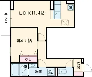 セレスティア桜上水【1階】の間取り