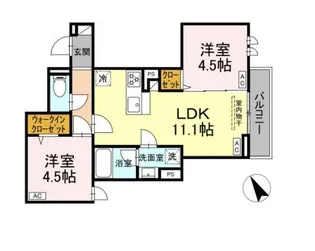 セレスティア桜上水【2階】の間取り