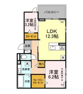 エイペックス大師堂前【301号室】の間取り