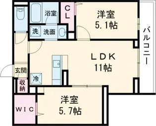 セレスティア桜上水【3階】の間取り