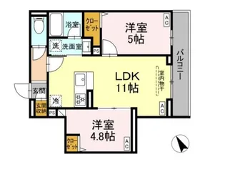 セレスティア桜上水【2階】の間取り