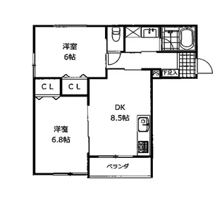 ルネ・丸美Ⅳ【2階】の間取り