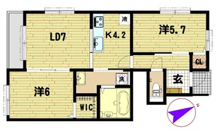 アムール久喜A棟【1階】の間取り