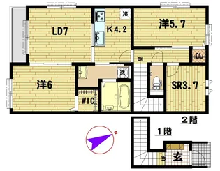アムール久喜A棟【2階】の間取り