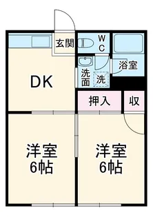 越路ハイツ【1階】の間取り