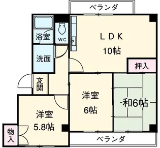 SPACE北屋敷【3A号室】の間取り