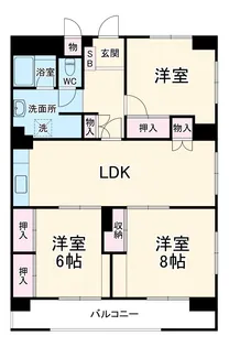 所沢スカイマンションC棟【3階】の間取り