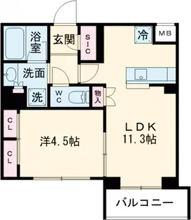 Brillia ist 洗足池の杜【1階】の間取り