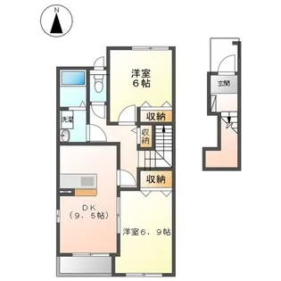 グリーンタウン山手【202号室】の間取り