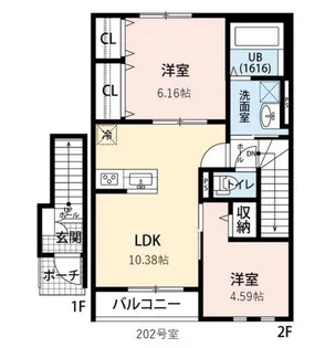 プーロ・デ・ヴェント【2階】の間取り