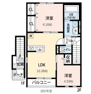 プーロ・デ・ヴェント【2階】の間取り